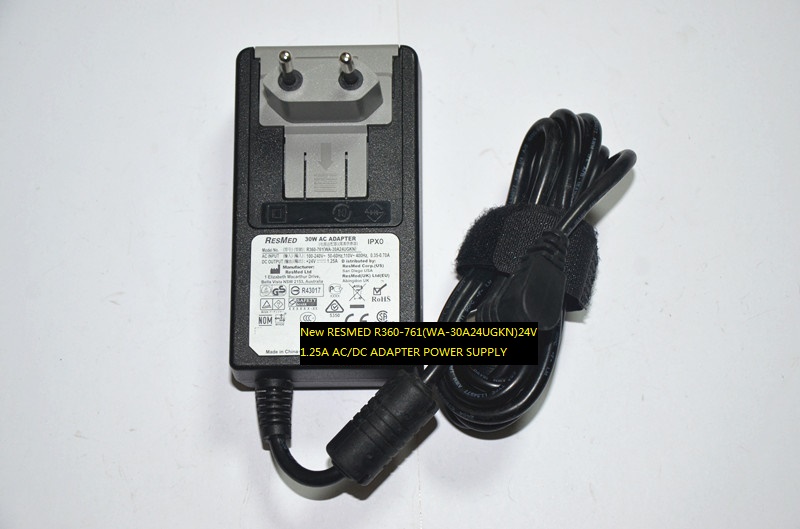 New RESMED R360-761(WA-30A24UGKN)24V 1.25A Round mouth 3 needles AC/DC ADAPTER POWER SUPPLY